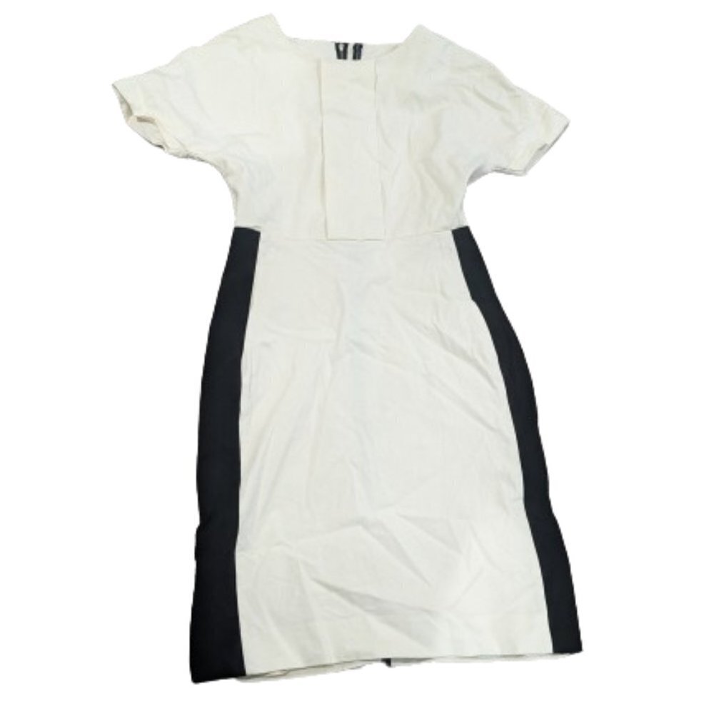 W118 By Walter Baker Hailey Cream With Black Blocking Sheath Dress Small